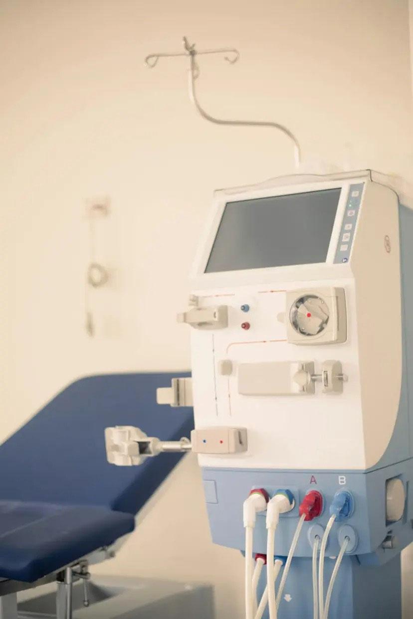 Dialysis machine in a clinical treatment room